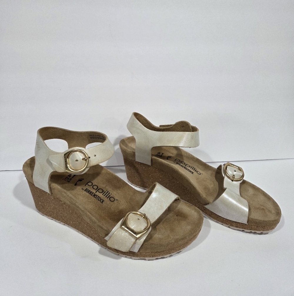 Birkenstock Papillio Cream Wedge Sandals Sz.41(10 US)